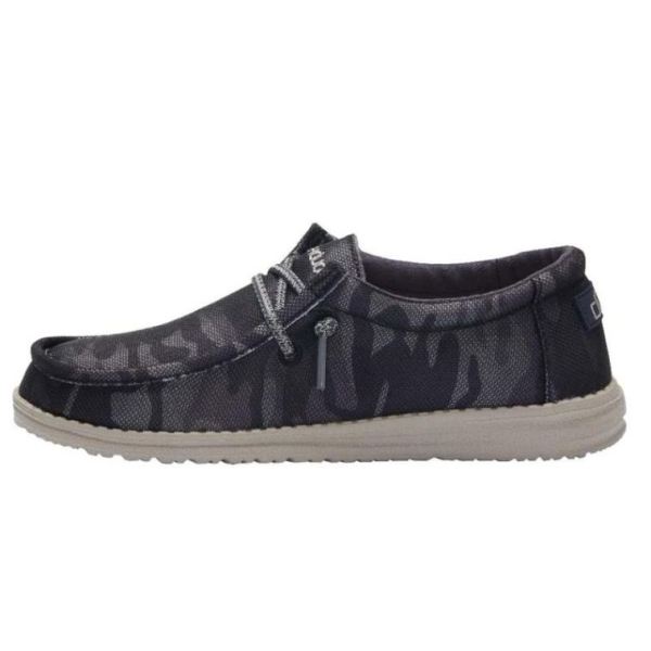 Boys Hey Dude Shoes Wally Youth Stretch Navy Camo