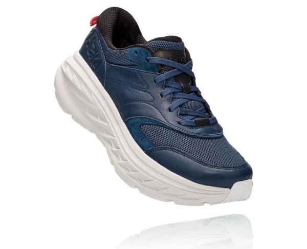 All Gender Bondi Leather Road Running Shoe Moonlit Ocean / Nimbus Cloud