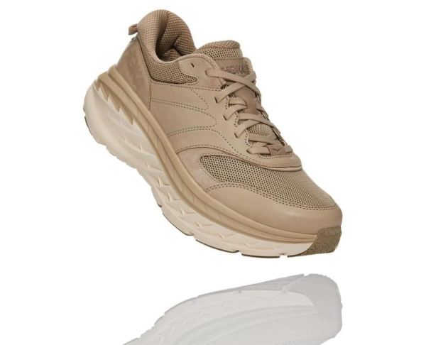 All Gender Bondi Leather Road Running Shoe Dune / Oxford Tan