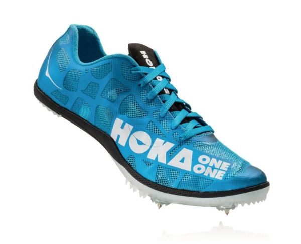 Women's Rocket MD Track Spikes Cyan / White