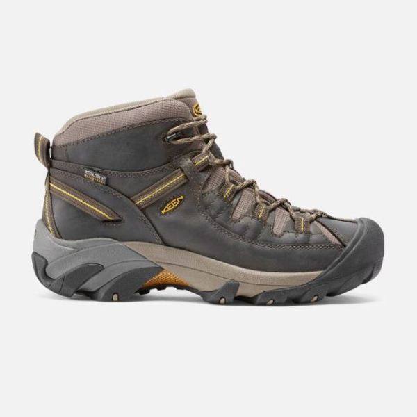 Keen Shoes | Men's Targhee II Waterproof Mid-Black Olive/Yellow