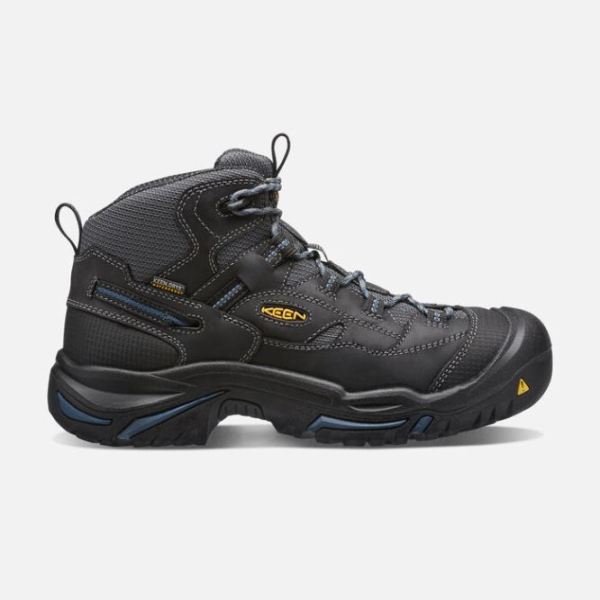 Keen Shoes | Men's Braddock Waterproof Mid (Soft Toe)- Raven/Estate Blue