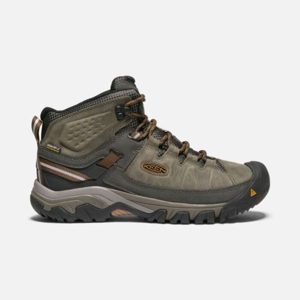 Keen Shoes | Men's Targhee III Waterproof Mid Wide-BLACK OLIVE/GOLDEN BROWN