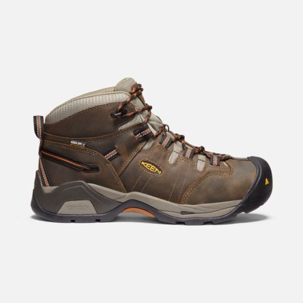 Keen Shoes | Men's Detroit XT Waterproof Boot (Soft Toe)-BLACK OLIVE/LEATHER BROWN