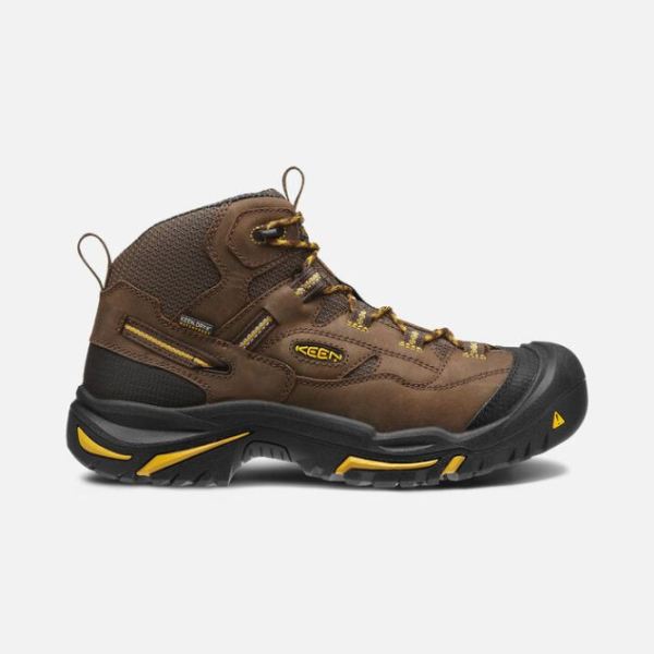 Keen Shoes | Men's Braddock Waterproof Mid (Soft Toe)-CASCADE BROWN/TAWNY OLIVE