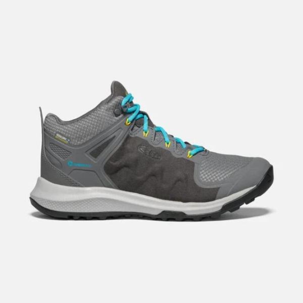 Keen Shoes | Women's Explore Waterproof Boot-STEEL GREY/BRIGHT TURQUOISE