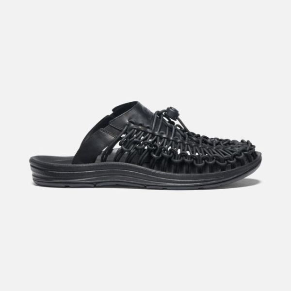 Keen Shoes | Men's UNEEK Premium Leather Slide-Triple Black/Black