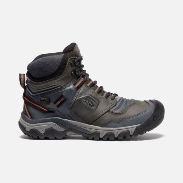Keen Shoes | Men's Ridge Flex Waterproof Boot-Steel Grey/Fossil Orange