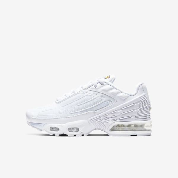 Kids Nike Air Max Plus 3 | White / Vast Grey / White