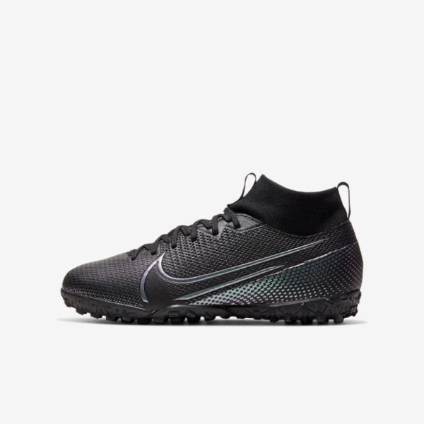 Kids Nike Jr. Mercurial Superfly 7 Academy TF | Black / Black