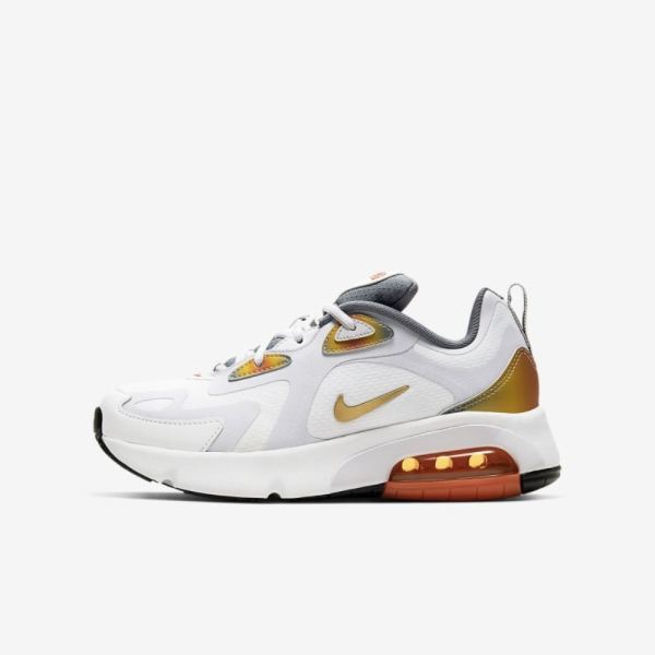 Kids Nike Air Max 200 SE | Summit White / Magma Orange / Smoke Grey / Vast Grey