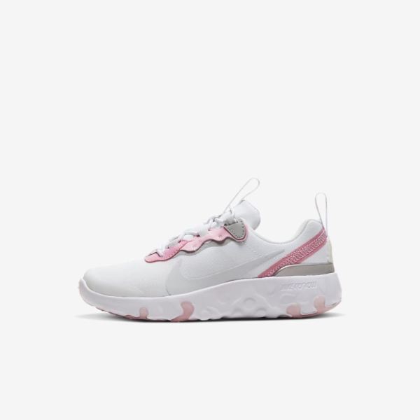 Kids Nike Renew Element 55 | White / Pink / Light Smoke Grey / Pure Platinum