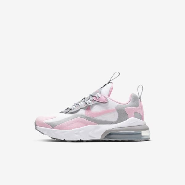 Kids Nike Air Max 270 RT | White / Light Smoke Grey / Metallic Silver / Pink