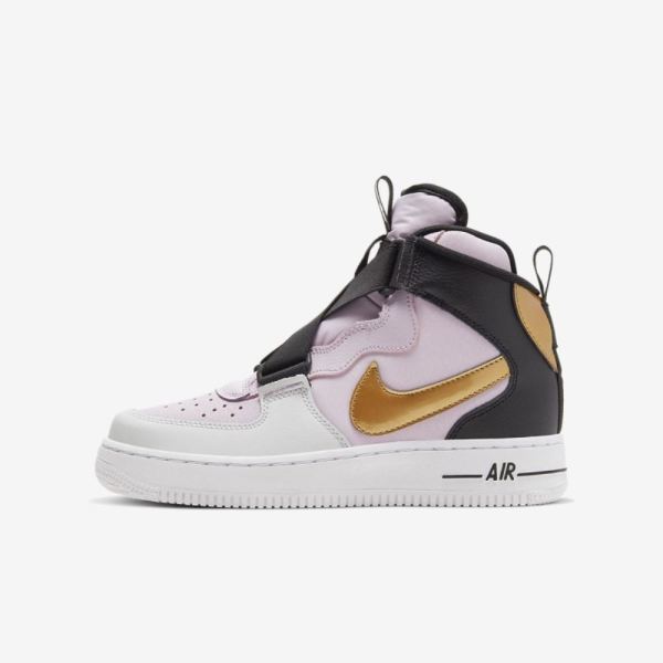 Kids Nike Air Force 1 Highness | Iced Lilac / Black / Photon Dust / Metallic Gold