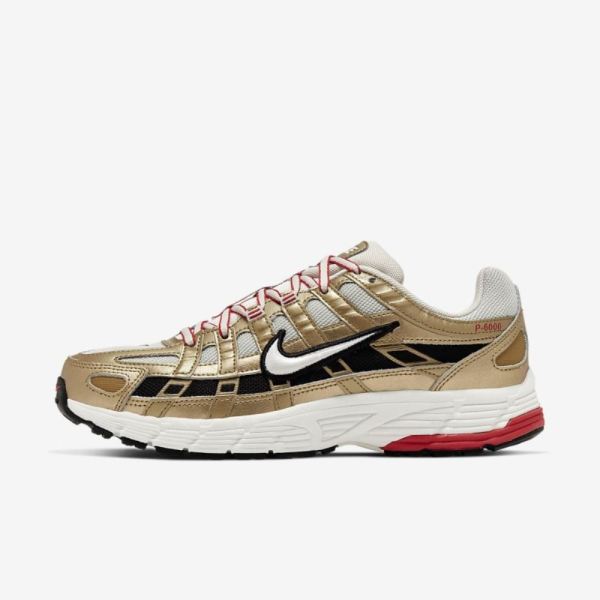 Kids Nike P-6000 Icon Clash | Light Bone / Metallic Gold / University Red / Summit White
