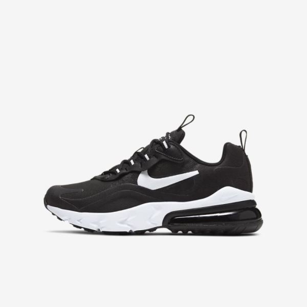 Kids Nike Air Max 270 React | Black / Black / White