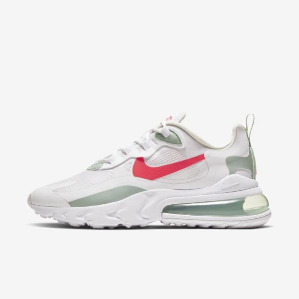 Kids Nike Air Max 270 React | White / Pistachio Frost / Laser Crimson