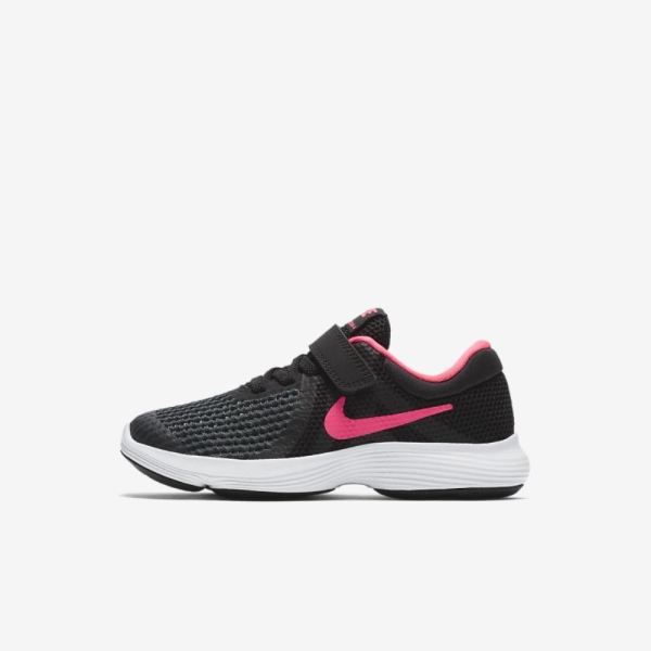 Kids Nike Revolution 4 | Black / White / Racer Pink