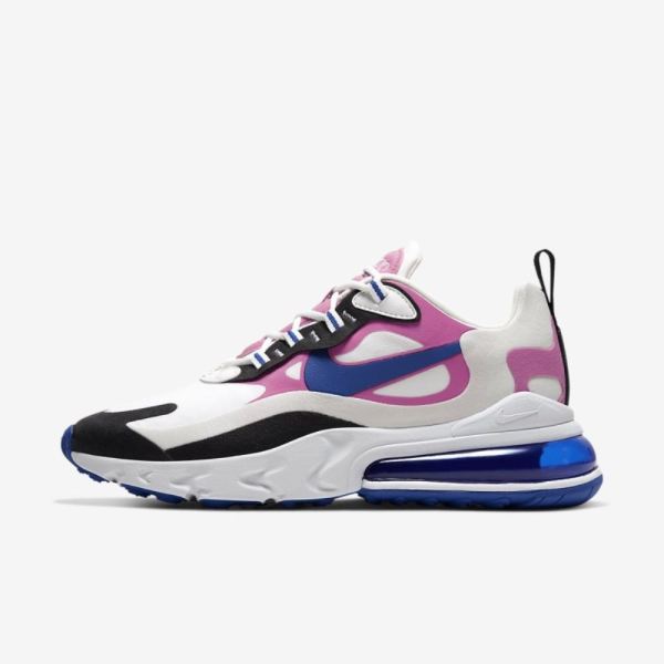 Kids Nike Air Max 270 React | Summit White / Cosmic Fuchsia / Black / Hyper Blue