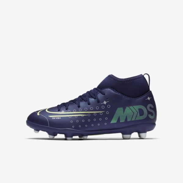 Kids Nike Jr. Mercurial Superfly 7 Club MDS MG | Blue Void / White / Black / Metallic Silver