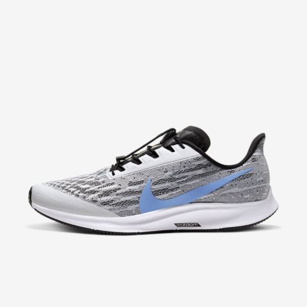 Nike Air Zoom Pegasus 36 FlyEase | White / Black / Pure Platinum / University Blue