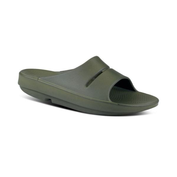 OOFOS SHOES MEN'S OOAHH SLIDE SANDAL - FOREST GREEN