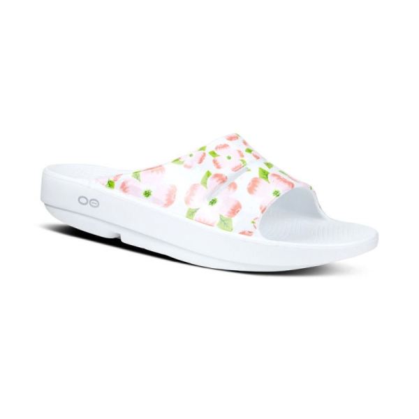 OOFOS SHOES WOMEN'S OOAHH LUXE SLIDE SANDAL - CHERRY BLOSSOM