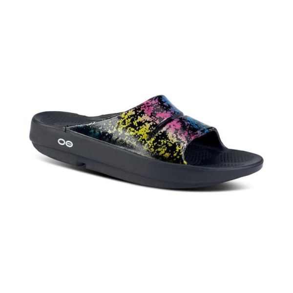 OOFOS SHOES WOMEN'S OOAHH LIMITED SLIDE SANDAL - 80S ARCADE