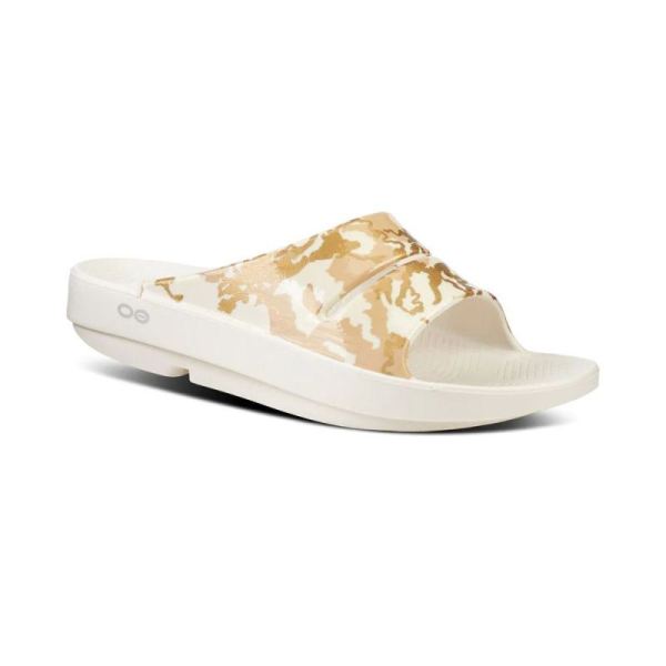 OOFOS SHOES WOMEN'S OOAHH LIMITED SLIDE SANDAL - SAHARA GOLD