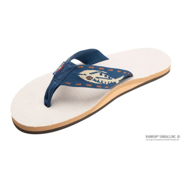 Rainbow | Men's Single Layer Hemp with a Nylon Fish Pattern Strap-Natural Gold Fish