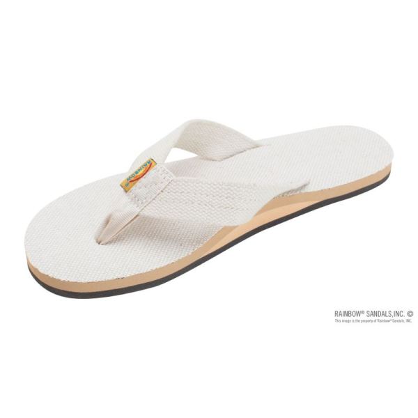 Rainbow | Women's Single Layer Hemp with Arch Support and 1" Strap-Natural