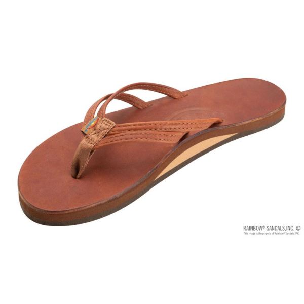 Rainbow | Women's The Sandpiper - Luxury Leather Single Layer Arch Support with 1/3" Double Narrow Strap-Tahitian Tan