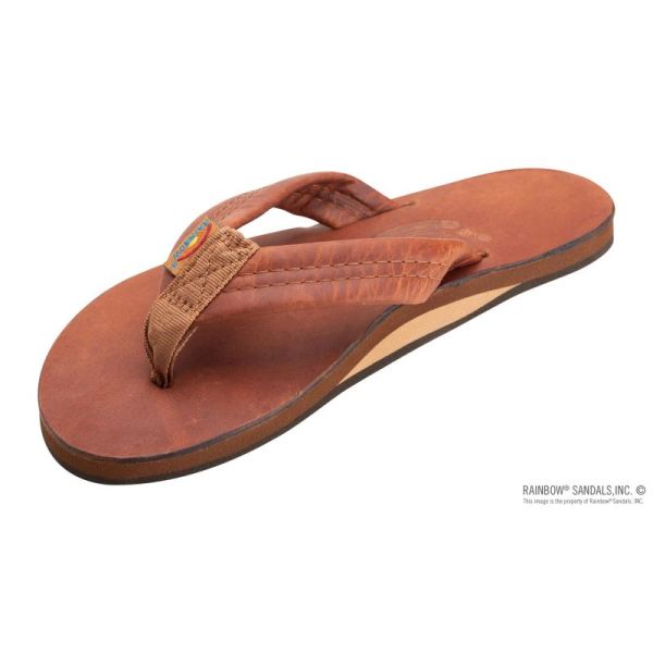 Rainbow | Women's Luxury Leather - Single Layer Arch Support with a 1" Strap-Tahitian Tan