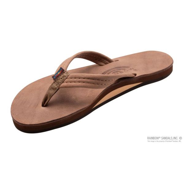 Rainbow | Women's Luxury Leather - Single Layer Arch Support with a 3/4" Medium Strap-Nogales Wood