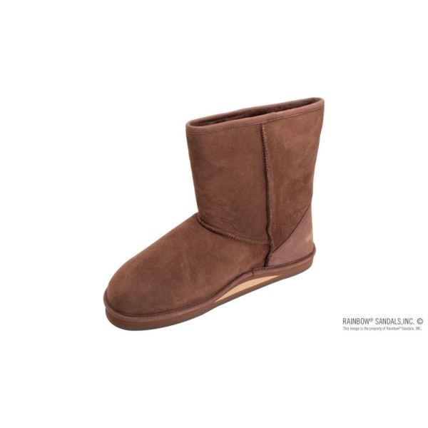 Rainbow | Men's Leather Sheepskin Boot-Dark Brown