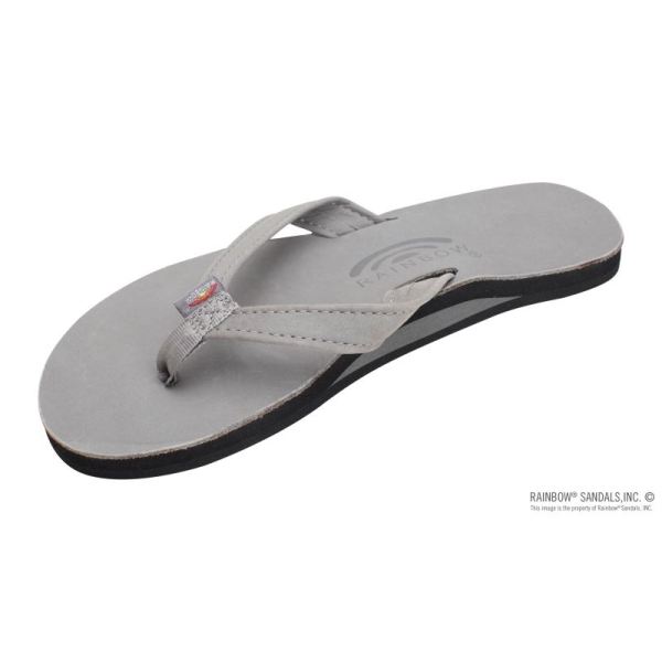 Rainbow | Women's The Catalina - Single Layer Arch Support Premier Leather Tapered Strap-Grey