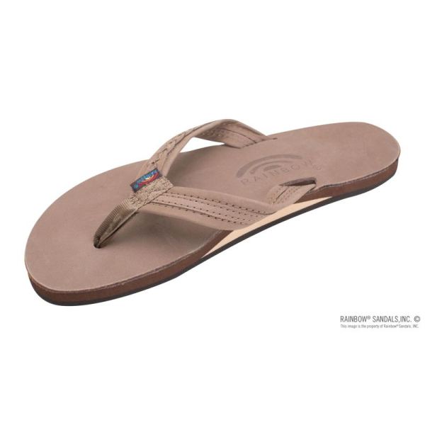 Rainbow | Women's The Madison - Single Layer Arch Support with a Braid on a 3/4" Medium Rolled Strap-Dark Brown