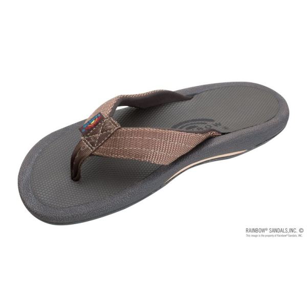 Rainbow | Men's Mariner - Rubber Orthopedic with Arch and Tapered Nylon Strap-Dark Brown