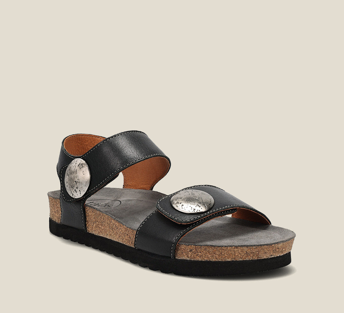 Taos Sandals Women's Luckie-Black Leather | Free Shipping