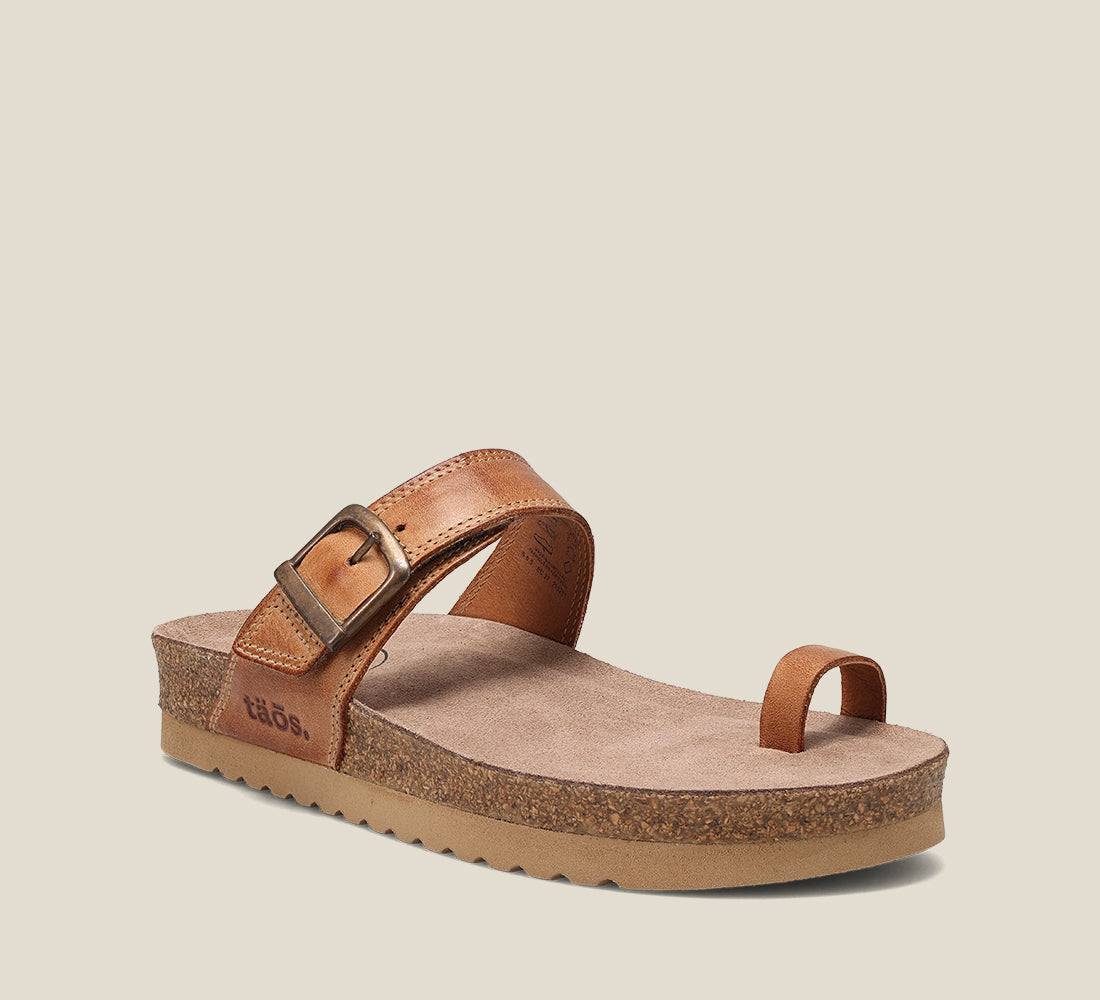 Taos Sandals Women's Toe Ring-Caramel | Free Shipping