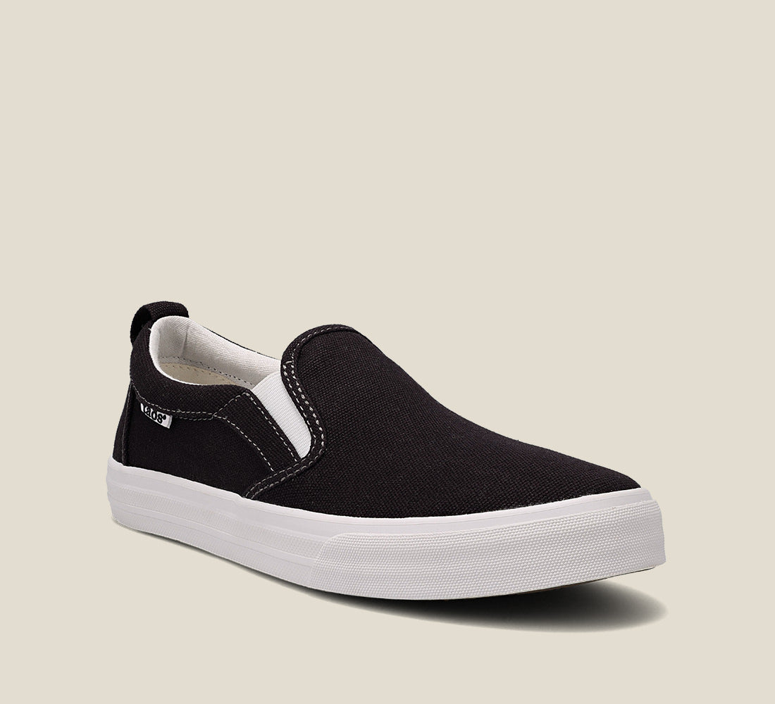 Taos Sneakers Women's Rubber Soul-Black/White Canvas | Free Shipping