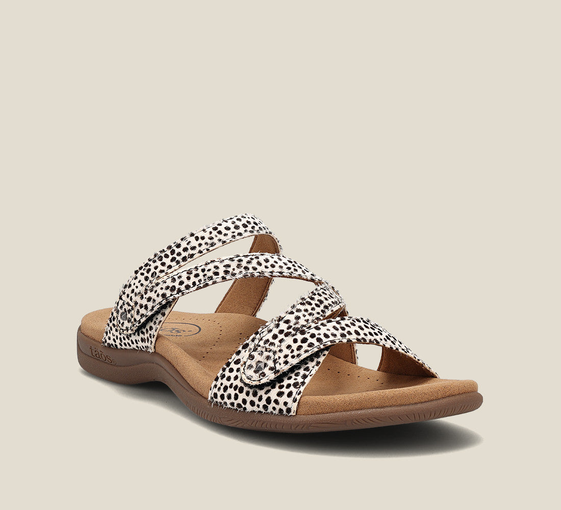 Taos Sandals Women's Double U-Black/White Cheetah Multi | Free Shipping