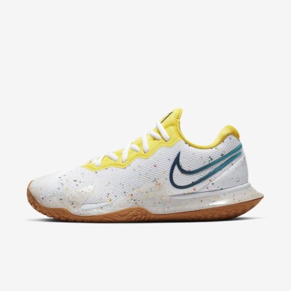 NikeCourt Air Zoom Vapor Cage 4 | White / Oracle Aqua / Opti Yellow / Valerian Blue