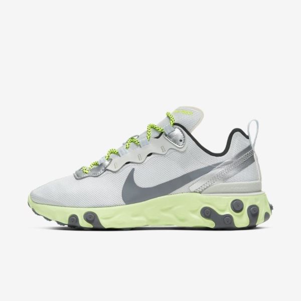 Nike React Element 55 | Pure Platinum / Volt / Barely Volt / Cool Grey