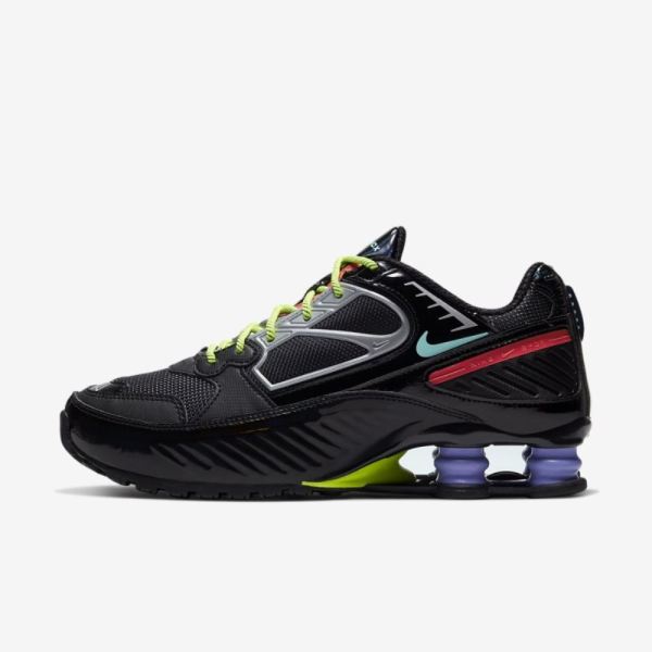 Nike Shox Enigma | Black / Metallic Silver / Bright Crimson / Aurora