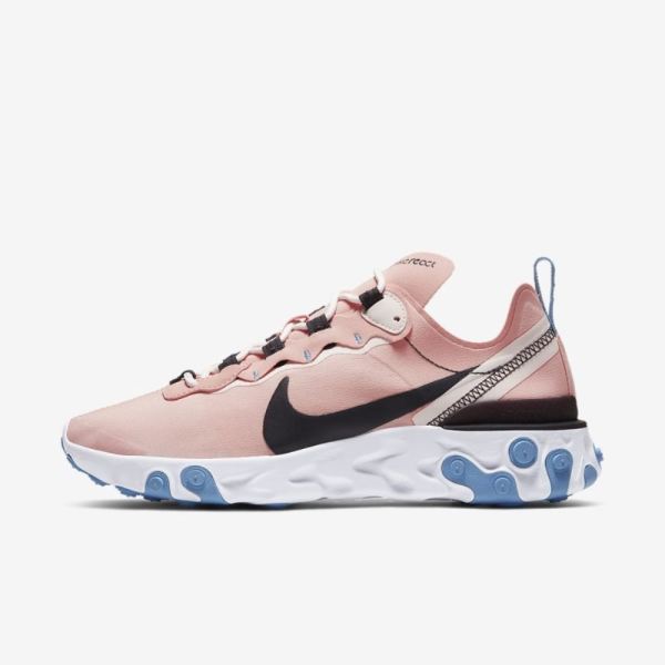 Nike React Element 55 | Coral Stardust / Light Soft Pink / Light Blue / Oil Grey