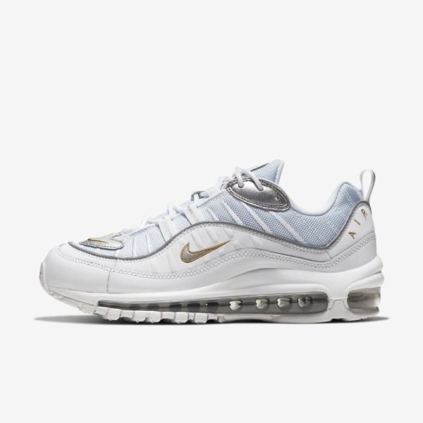 Nike Air Max 98 | White / Metallic Silver / Metallic Gold