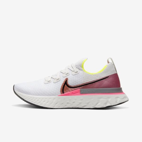 Nike React Infinity Run Flyknit | Platinum Tint / Pink Blast / Total Orange / Black