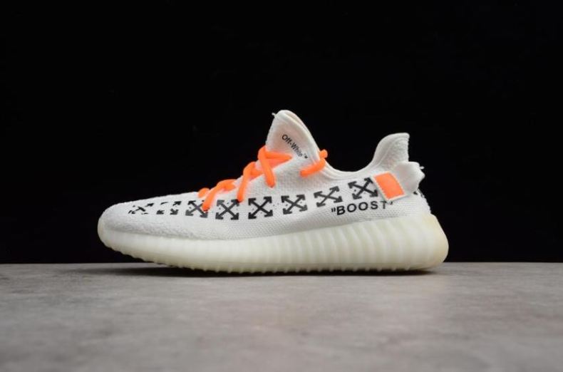 Off-White x Women's Adidas Yeezy Boost 350 V2 White Black CP9654